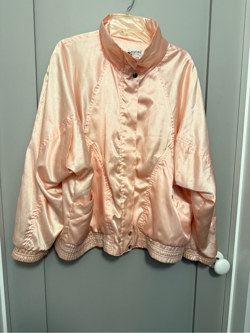 Vintage Prada-like Lavon Women's Pink Satin Bomber Jacket